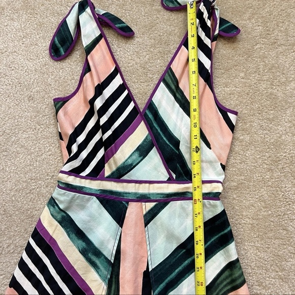 Red Carter A-Line Side Slit Maxi Dress Multicolor Tie Straps Women's Size S - Picture 14 of 16